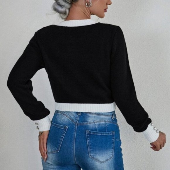 Classic Black Button Detailed Cardigan - Picture 4 of 9